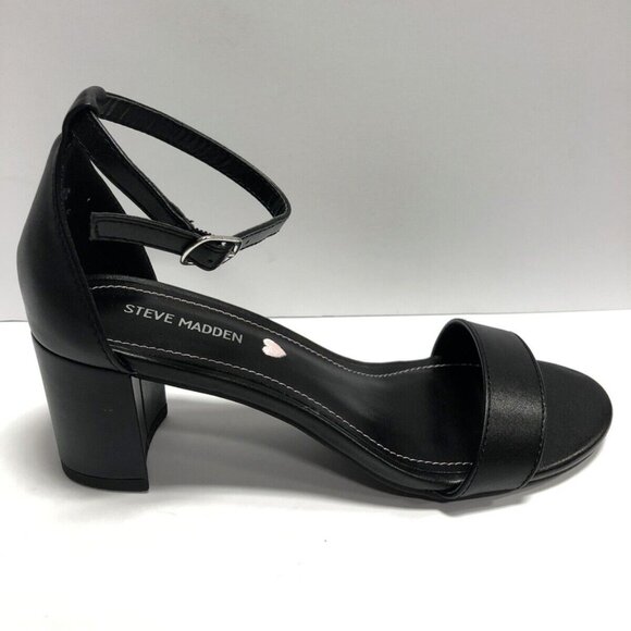 Steve Madden Kids' Carrson, Black Heeled Sandals, Girls' Size 5M. - Picture 1 of 5